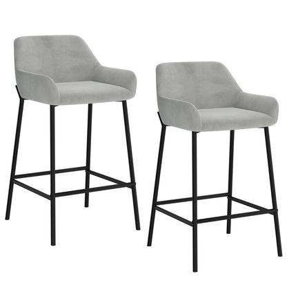 Baily 26" Counter Stool, Set of 2 in Grey and Black