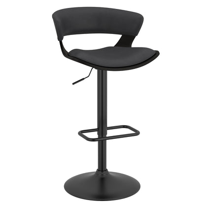 Rover Adjustable Air Lift Stool in Charcoal and Black