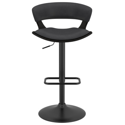 Rover Adjustable Air Lift Stool in Charcoal and Black