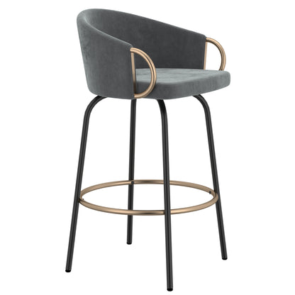 Tabouret de bar Lavo 26 po, lot de 2 en gris, noir et or