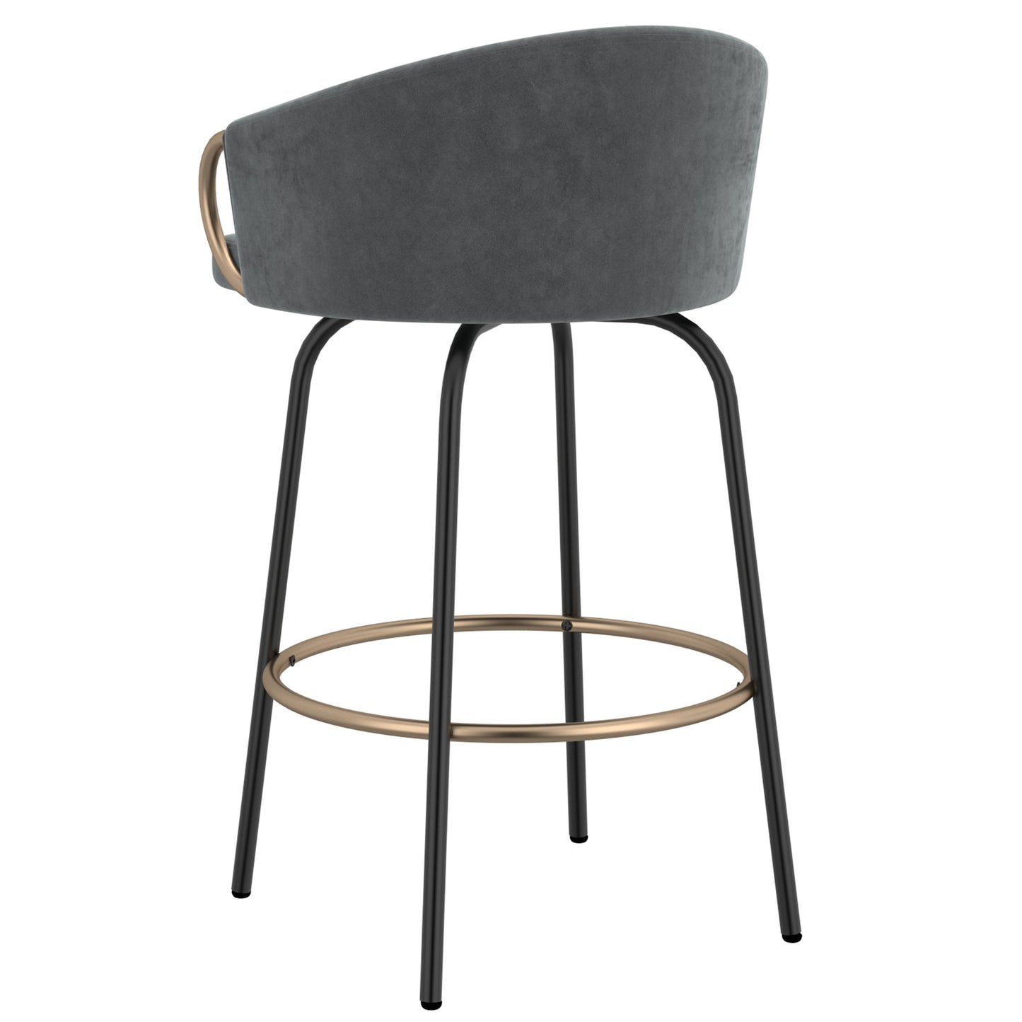 Tabouret de bar Lavo 26 po, lot de 2 en gris, noir et or