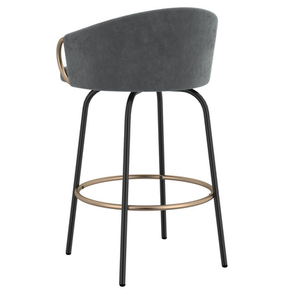 Tabouret de bar Lavo 26 po, lot de 2 en gris, noir et or