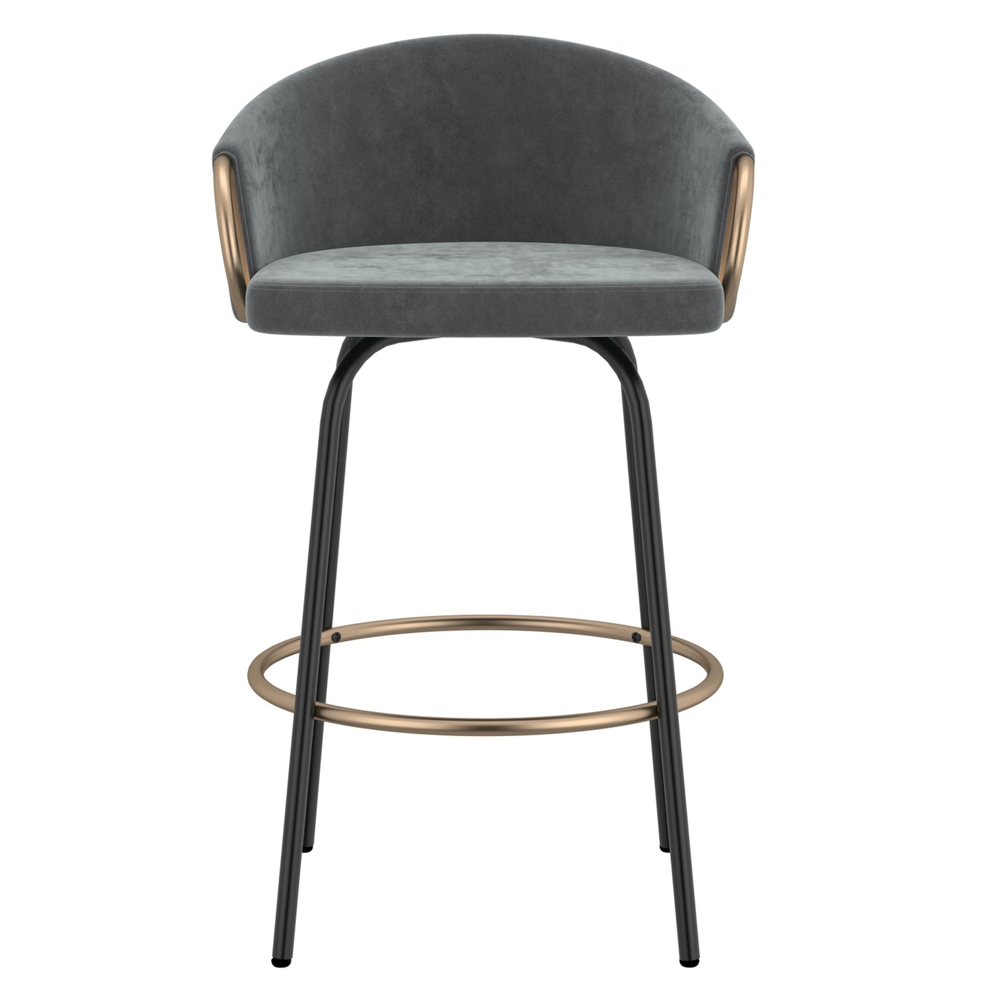Tabouret de bar Lavo 26 po, lot de 2 en gris, noir et or