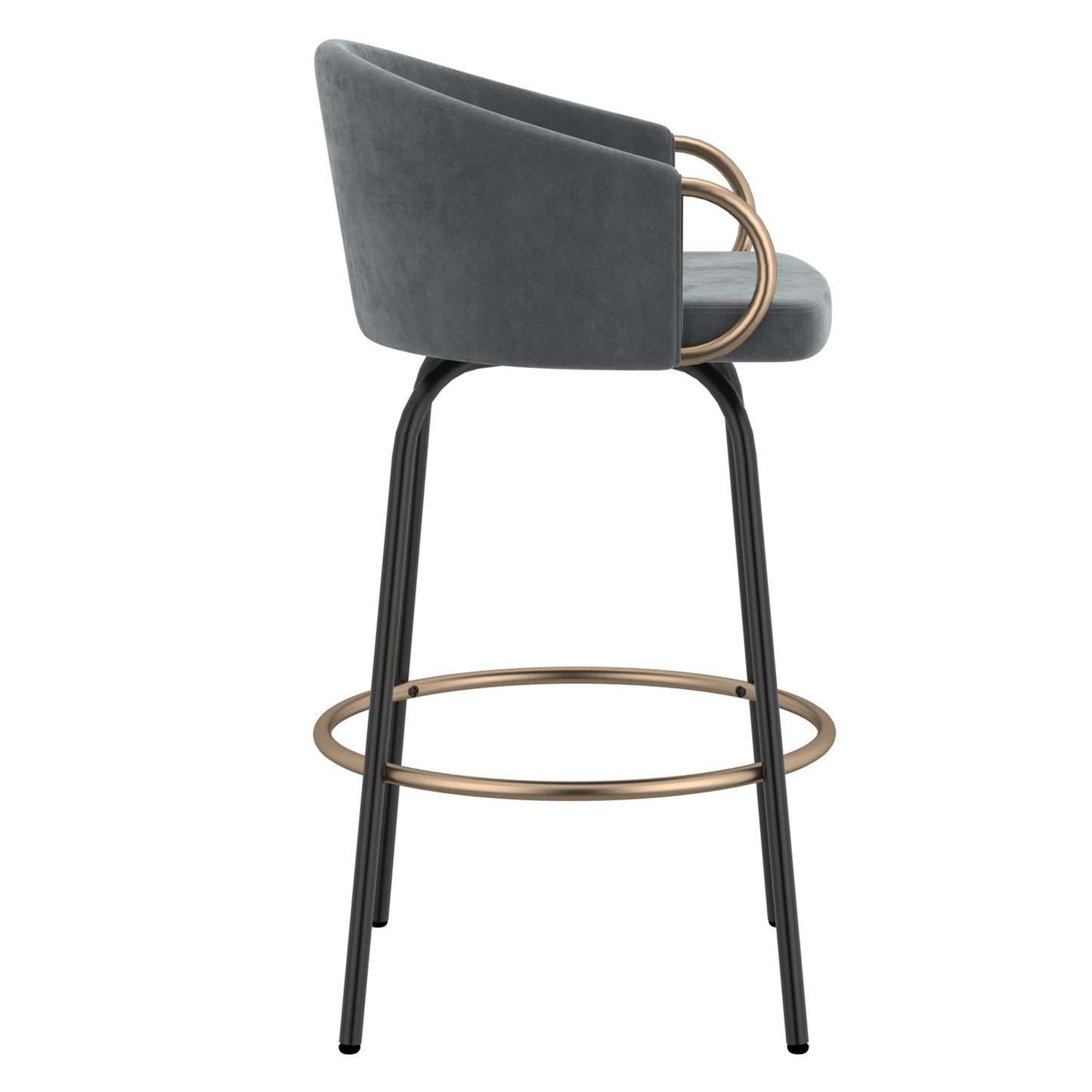 Tabouret de bar Lavo 26 po, lot de 2 en gris, noir et or