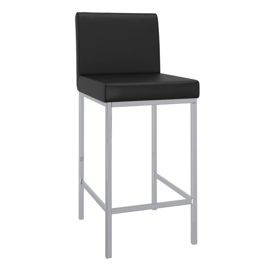 Porto 26" Counter Stool, Set of 2 in Black and Chrome