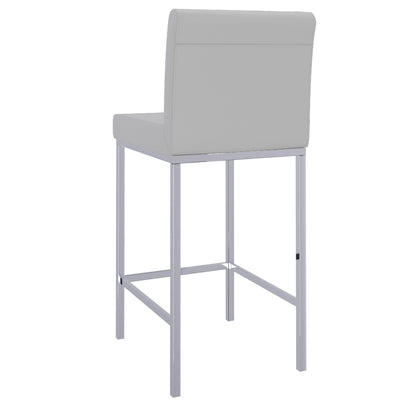 Porto 26" Counter Stool, Set of 2 in Grey and Chrome