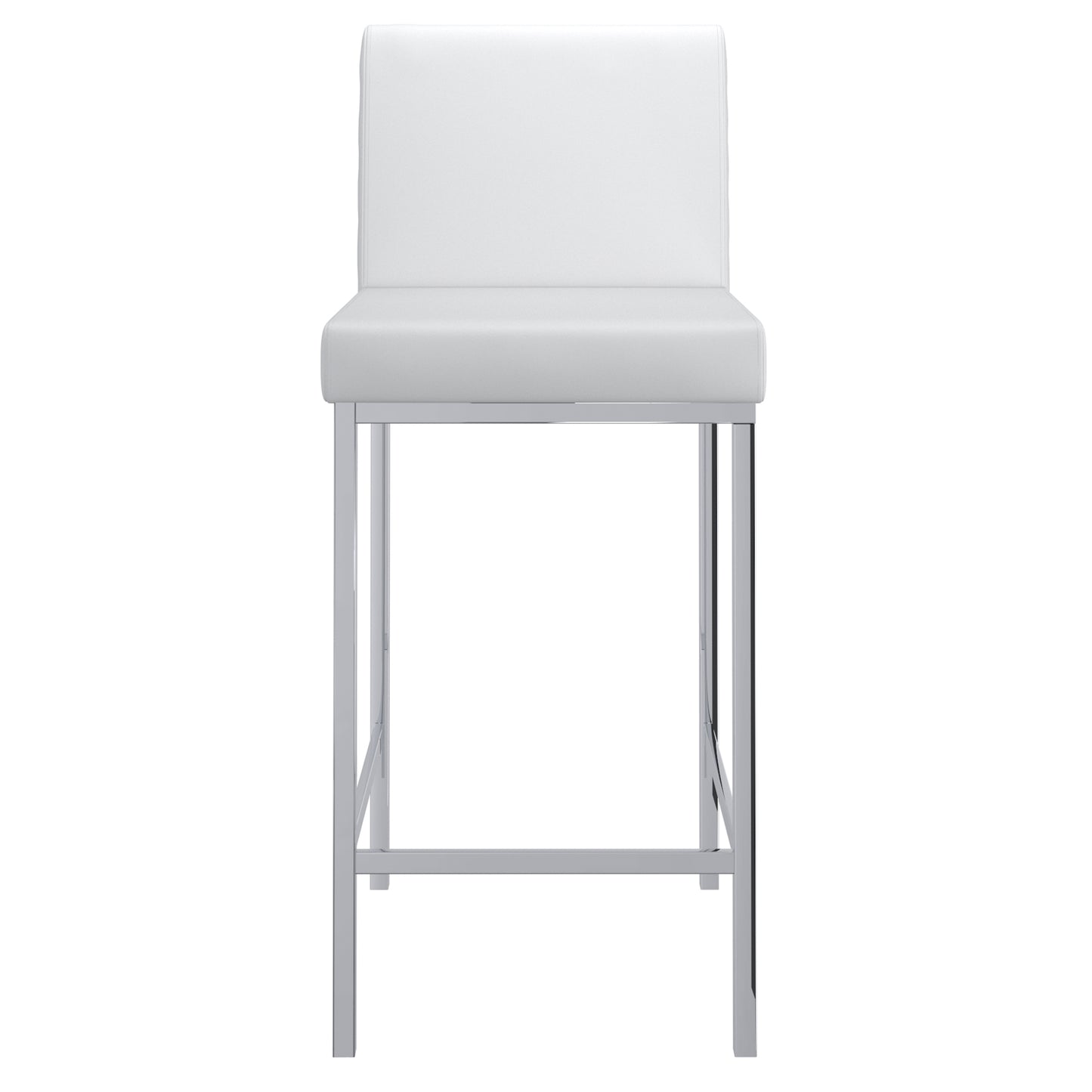 Porto 26" Counter Stool, Set of 2 in White and Chrome