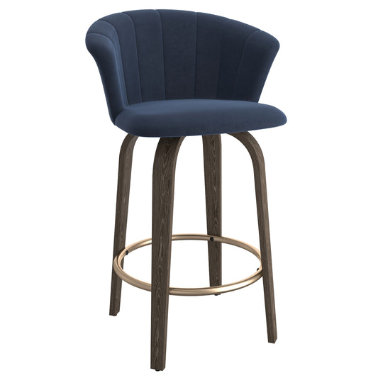 Tula 26" Counter Stool in Blue and Washed Oak