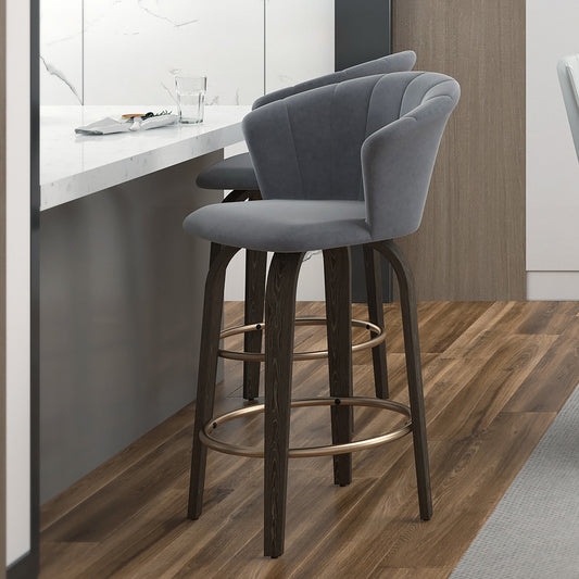 Tula 26" Counter Stool in Grey and Washed Oak