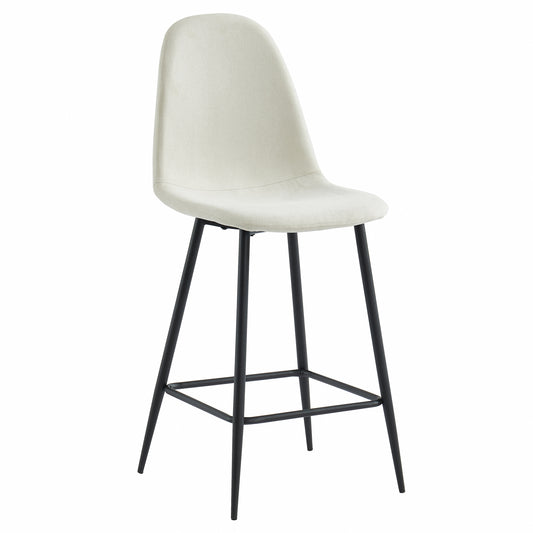 Onio 26" Counter Stool, Set of 2 in Beige and Black Leg