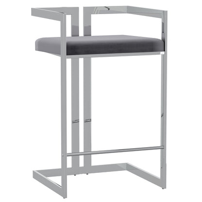 Cosmo 26" Counter Stool in Grey and Silver