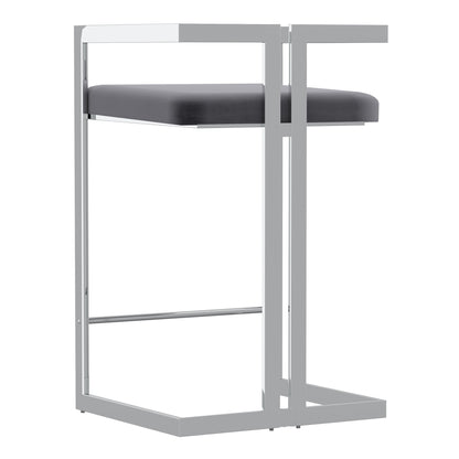 Cosmo 26" Counter Stool in Grey and Silver