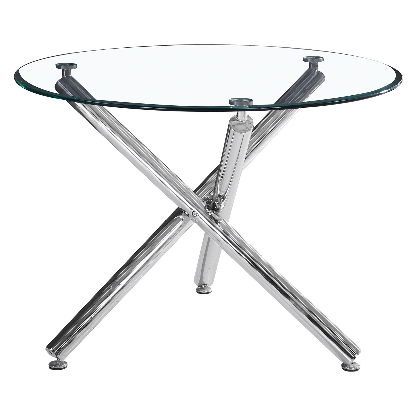Solara/Devo Dining Set in Chrome with Grey Chair (Table + 4 Chairs)