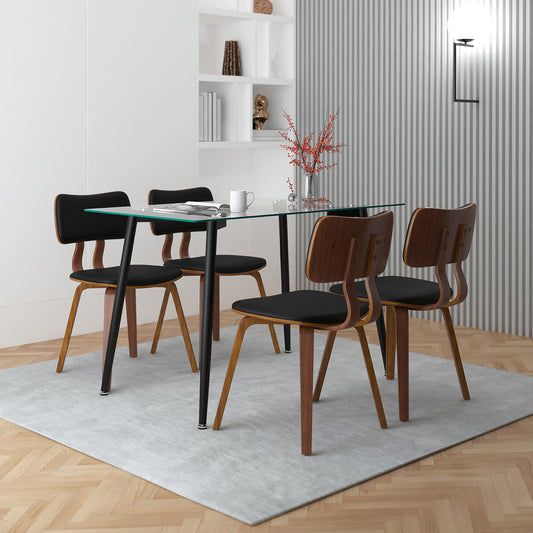 Abbot/Zuni Dining Set in Black with Black Chair (Table + 4 Chairs)