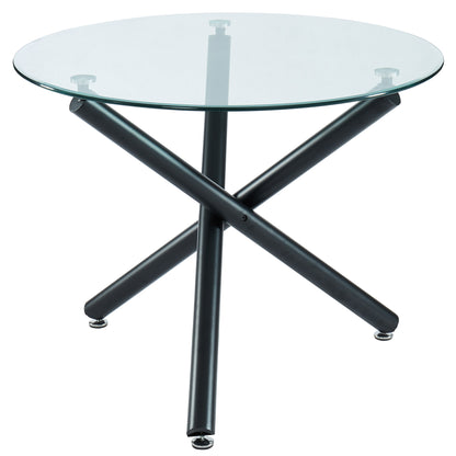 Suzette/Zuni Dining Set in Black with Black Chair (Table + 4 Chairs)