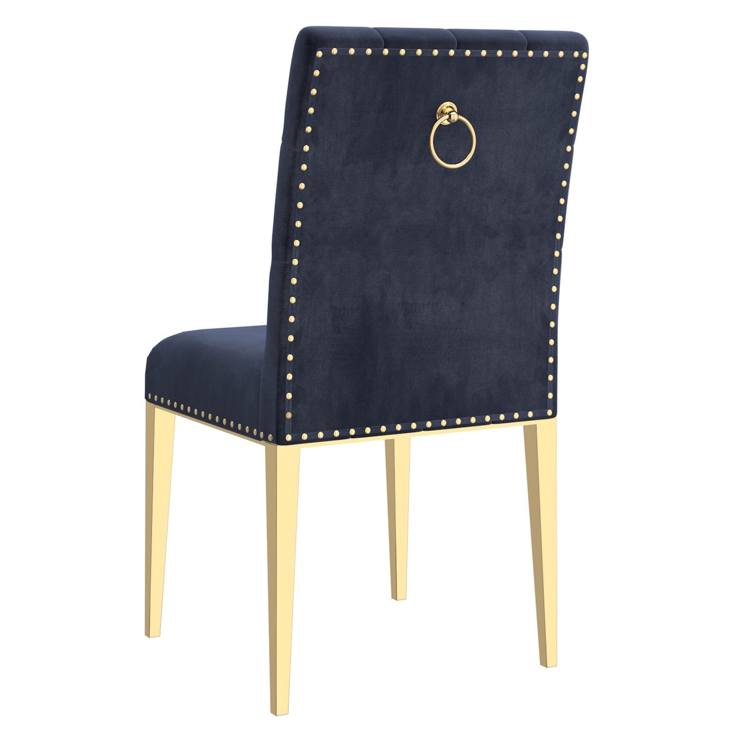 Eros/Azul Dining Set in Gold with Black Chair (Table + 4 Chairs)