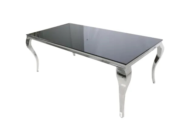 Kennedy Large Black Glass Dining Table (78.5" x 39.5")