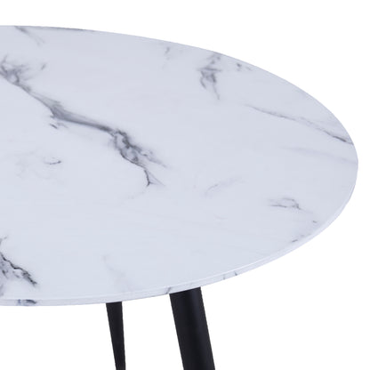 Emery Round Coffee Table in White and Black