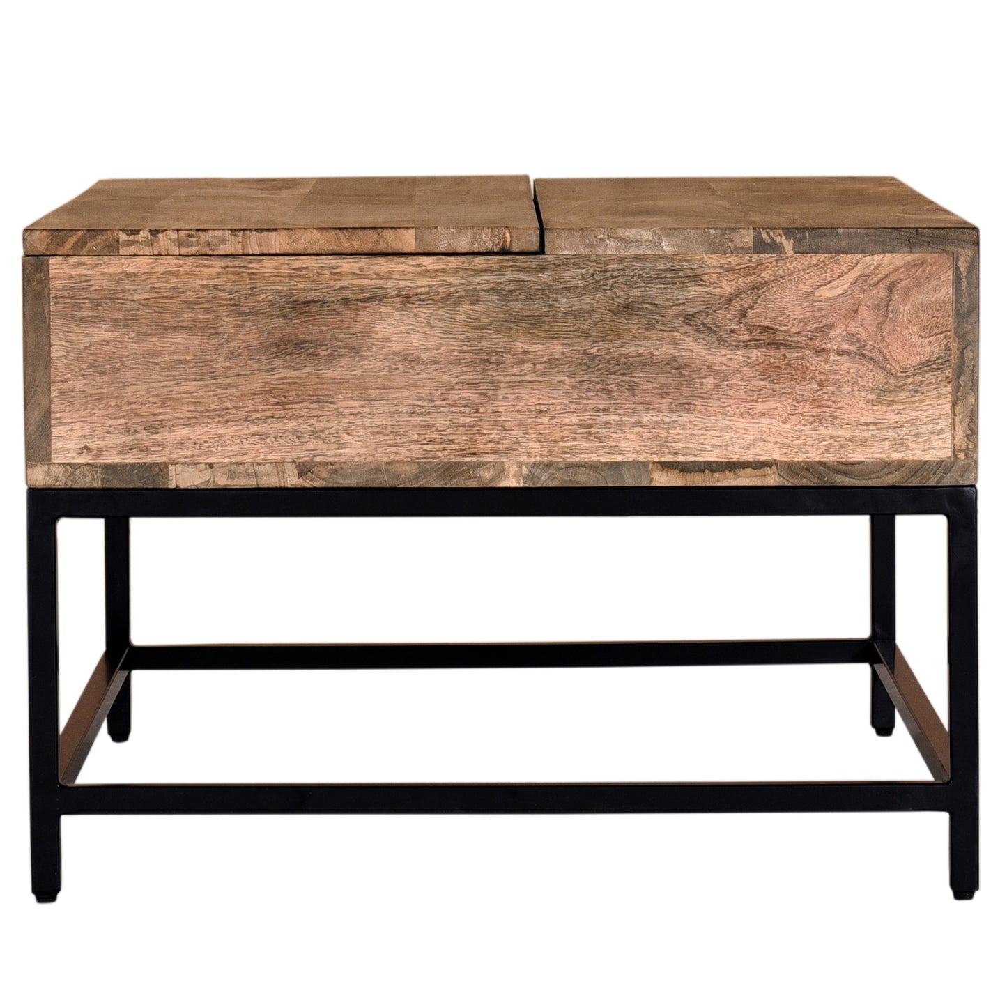 Ojas Lift-Top Coffee Table in Natural Burnt and Black