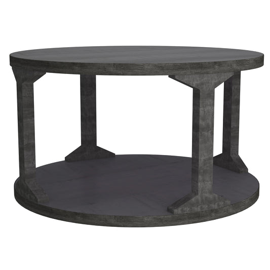 Avni Round Coffee Table in Distressed Grey