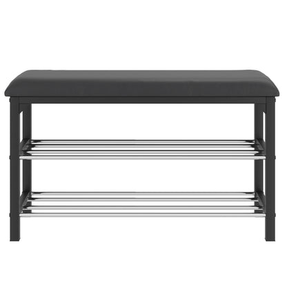 Foster 2-tier Bench in Black and Chrome