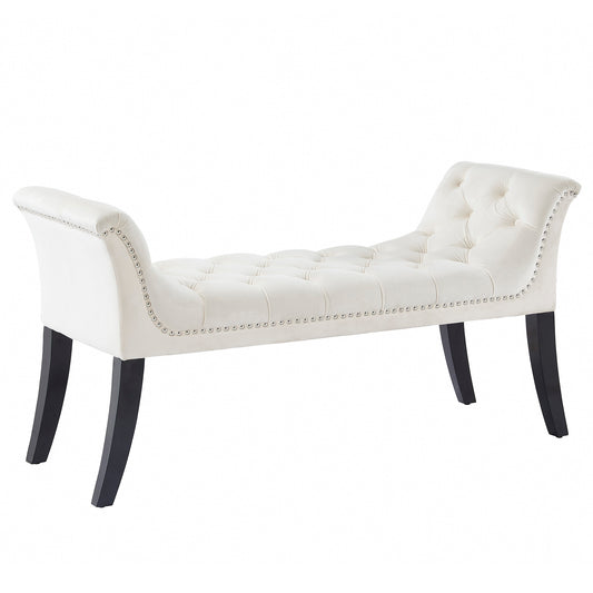 Velci Bench in Ivory and Black