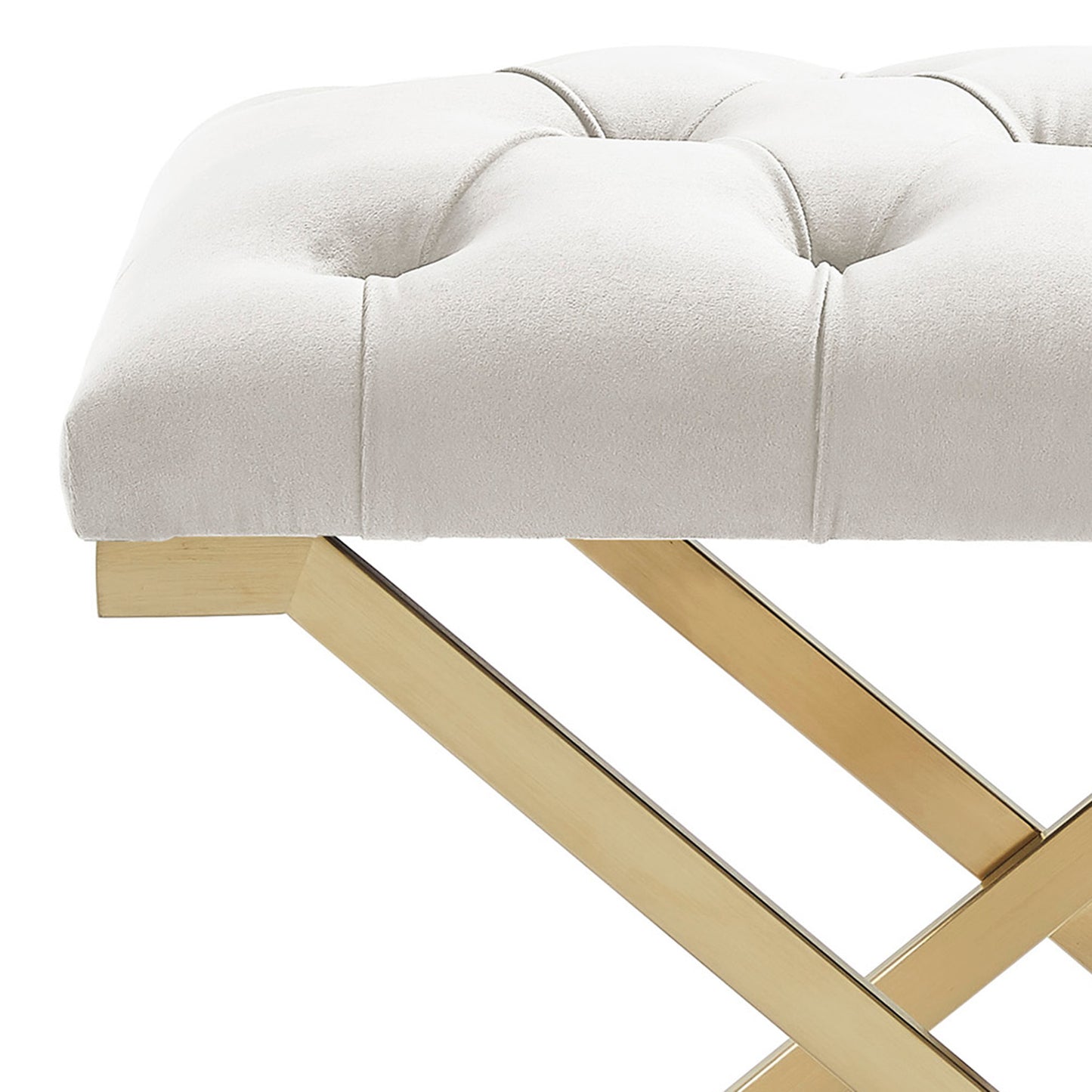 Rada Bench in Ivory and Gold