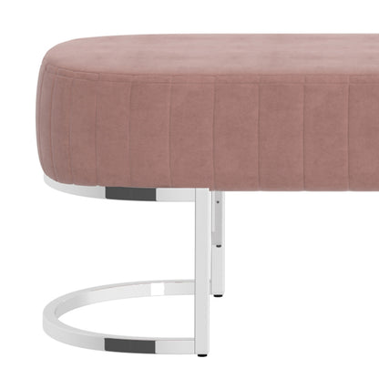 Zamora Bench in Dusty Rose and Silver