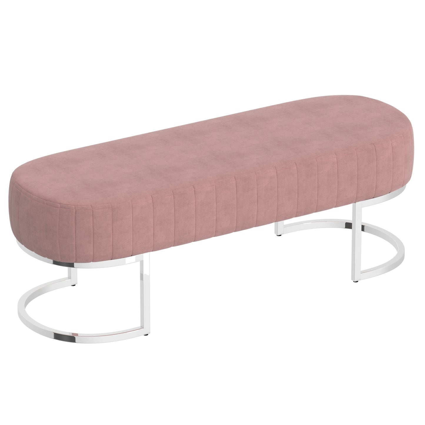 Zamora Bench in Dusty Rose and Silver