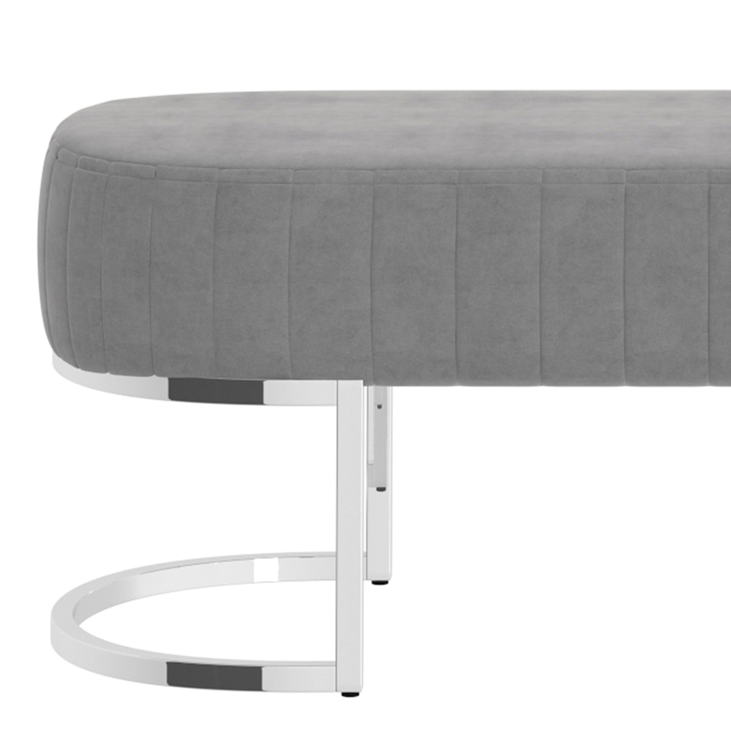 Zamora Bench in Grey and Silver