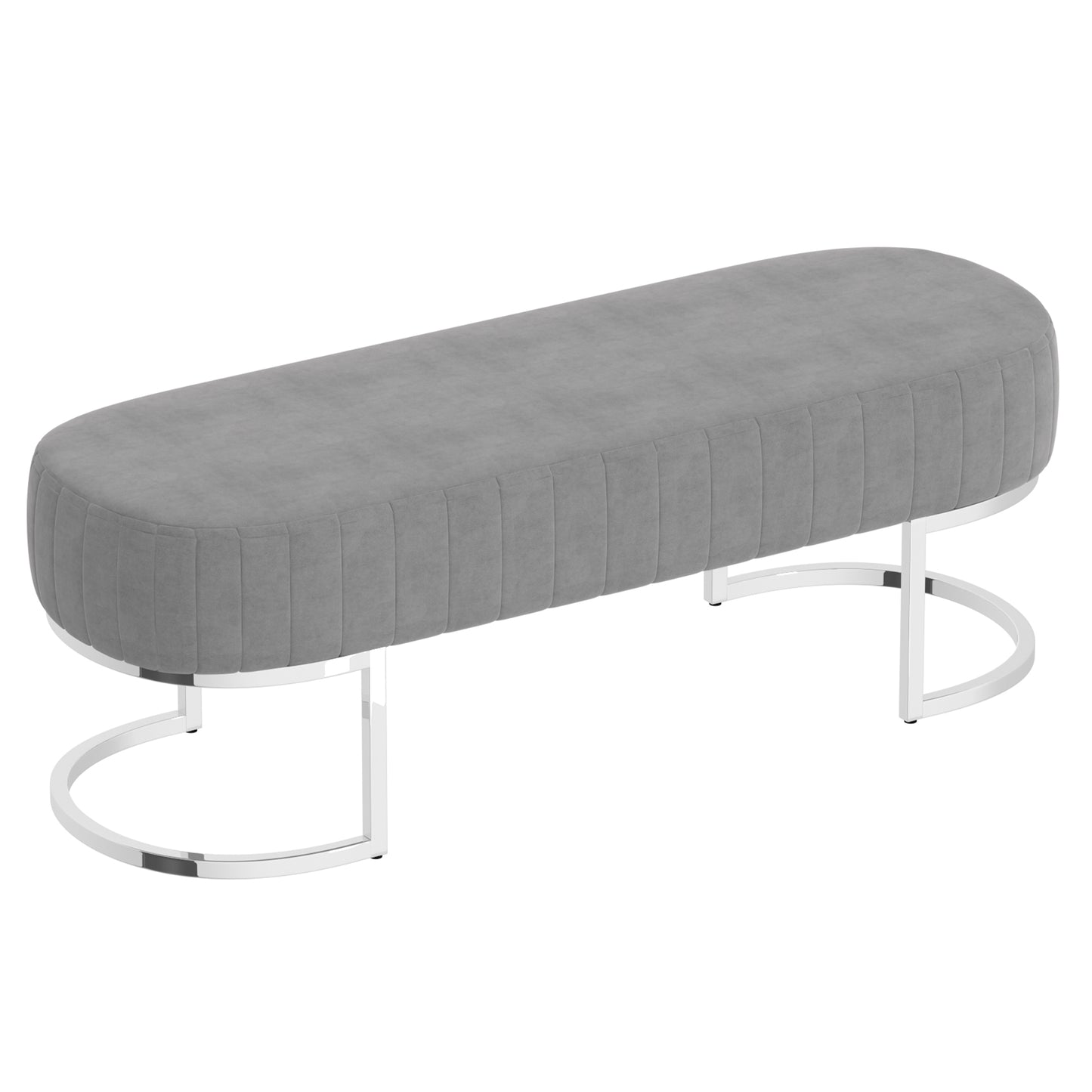 Zamora Bench in Grey and Silver