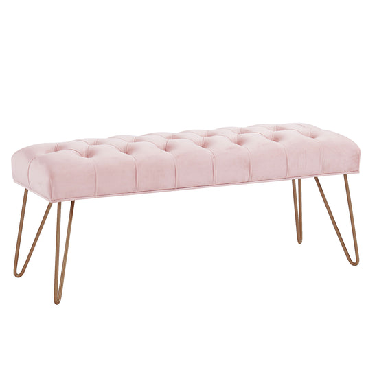Vdara Bench in Blush Pink and Aged Gold