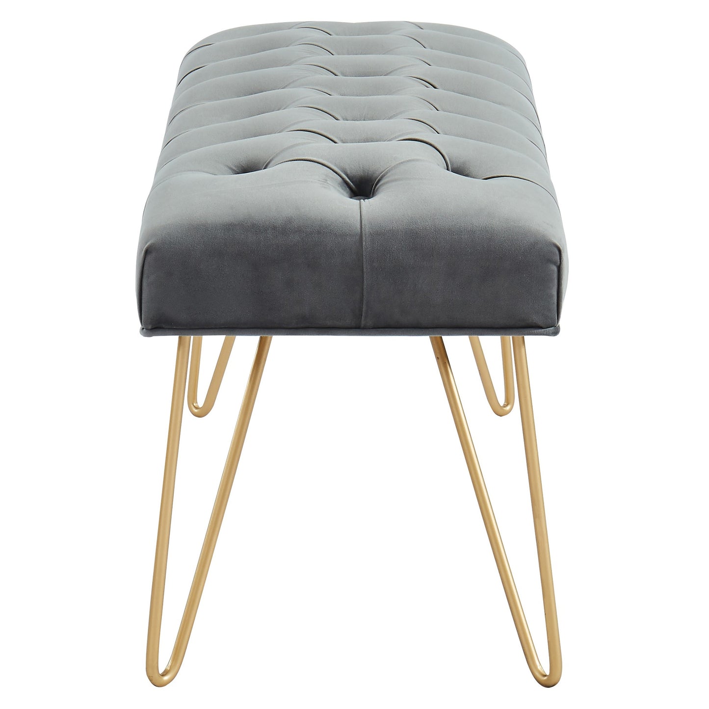 Vdara Double Bench in Grey/Gold