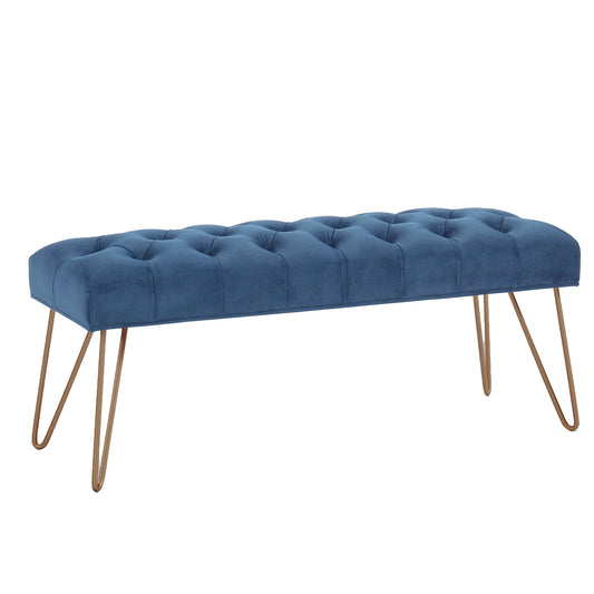 Vdara Bench in Blue and Aged Gold