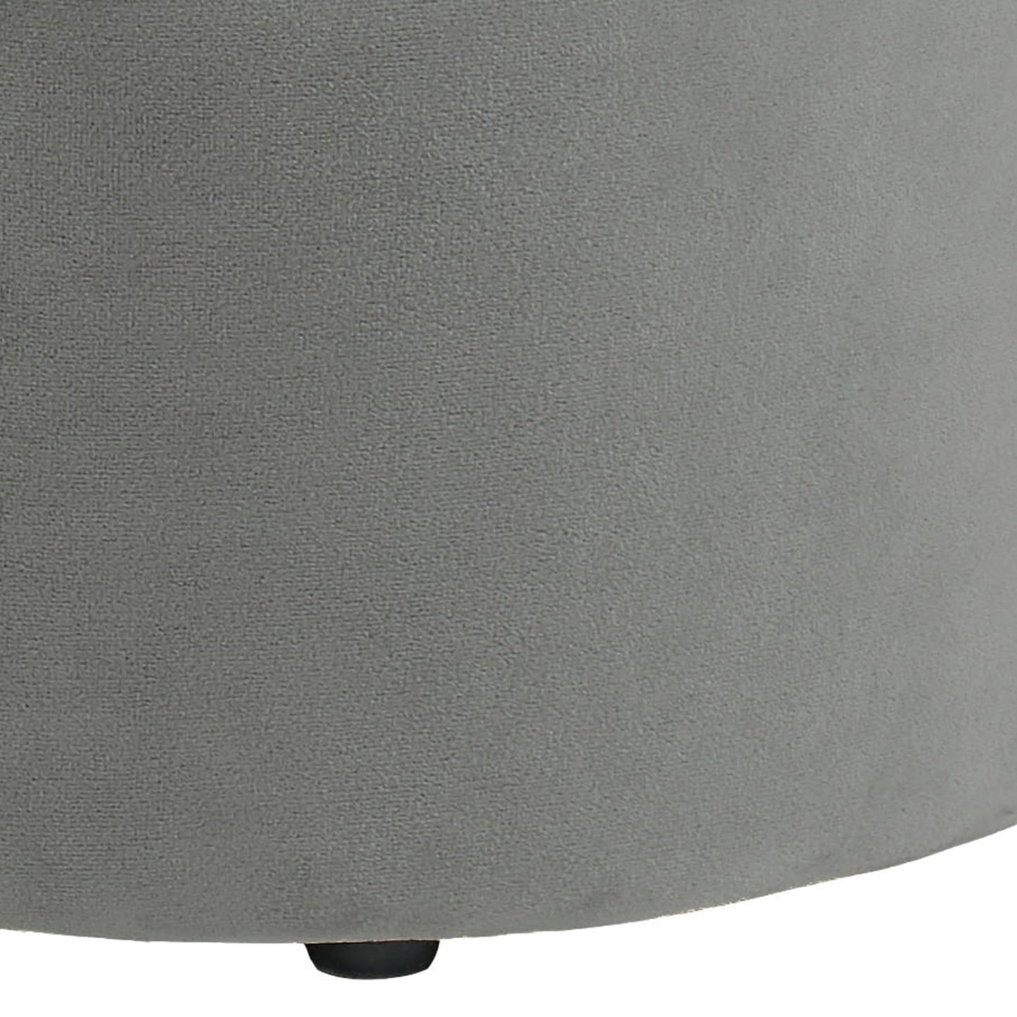 Violet Round Ottoman in Grey and Aged Gold