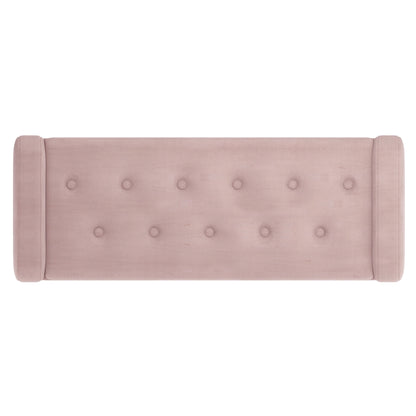 Sabel Storage Ottoman/Bench in Blush Pink and Aged Gold