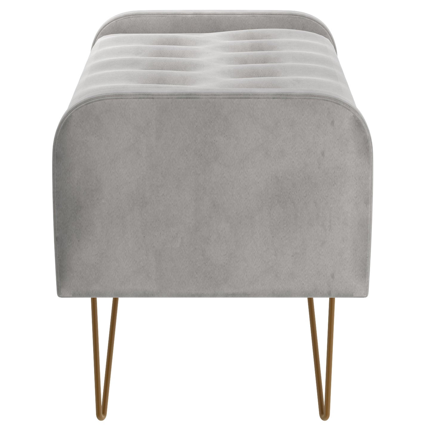Sabel Storage Ottoman/Bench in Grey and Aged Gold