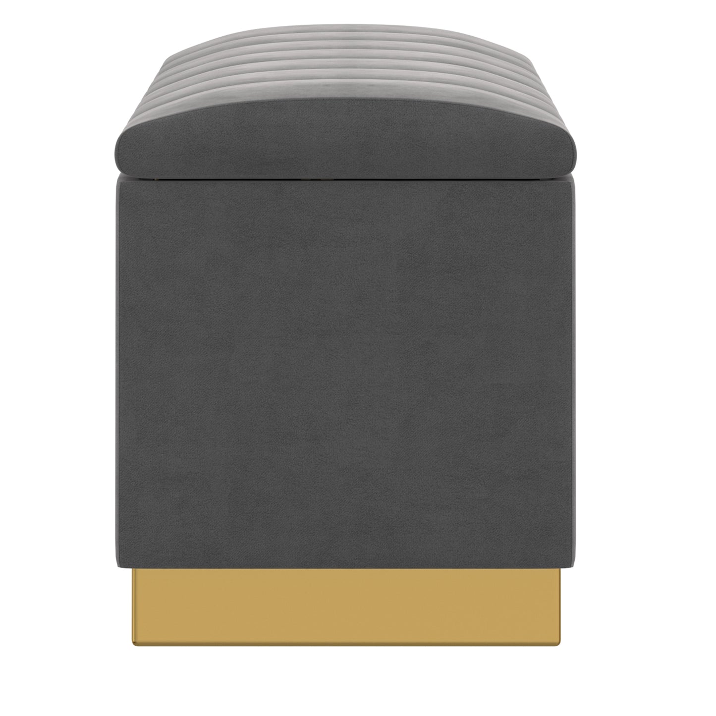 Esna Storage Ottoman in Grey and Gold