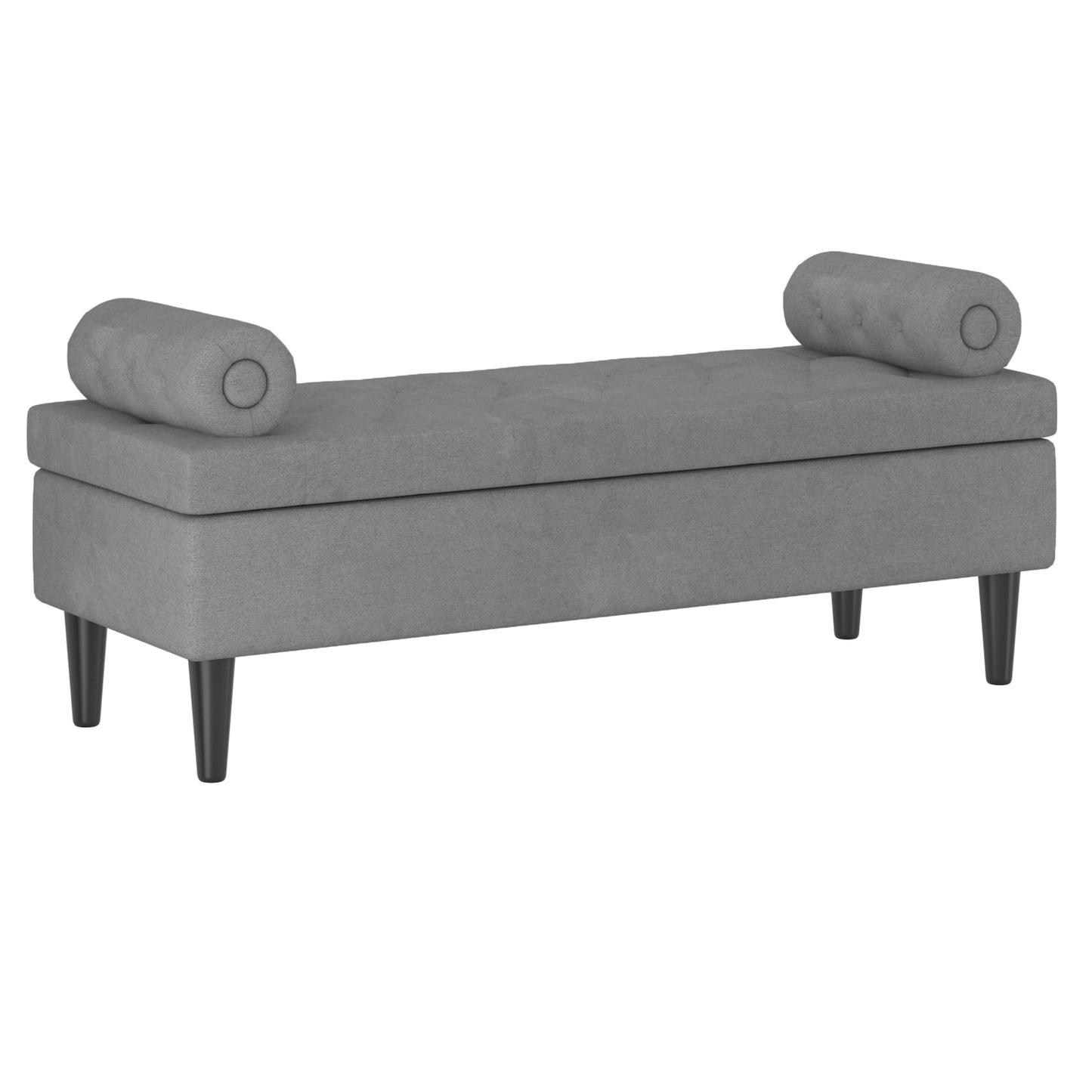 Adith Storage Ottoman in Grey and Black