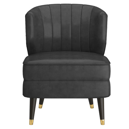 Kyrie Accent Chair Grey-Espresso and Saddle-Espresso