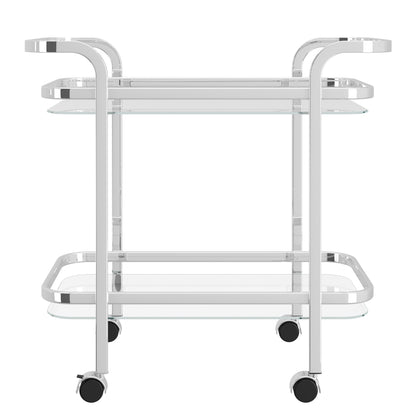 Zedd 2-Tier Bar Cart in Chrome