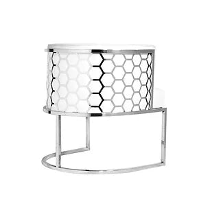 Honeycomb Off White Accent Chair