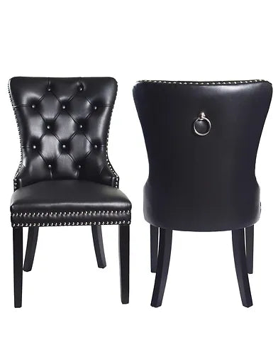 Madrid Black PU Leather Chairs (Set Of 2)