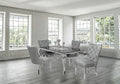Kennedy Black Glass 63" Dining Table +4 Light Grey Munich Chairs
