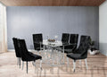 Zenith 71" Dining Table +6 Black Lilly Chairs