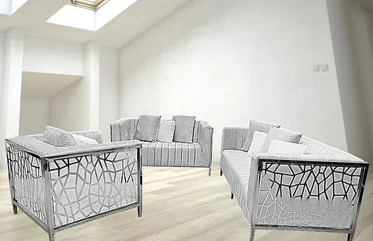 Angelina Light Grey (3Pcs) Living Room set