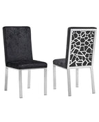 Dining Lotus Marble top with Angelina Chrome (Table + 4 Chairs)