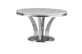 Table à manger ronde en marbre blanc Lotus (53" x 30,5")