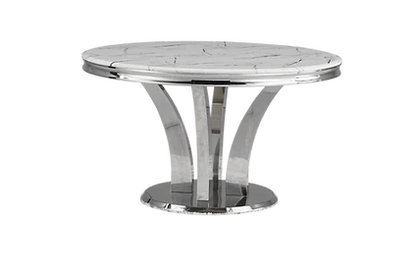 Dining Lotus Marble top with Angelina Chrome (Table + 4 Chairs)