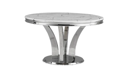 Dining Lotus Marble top with Angelina Chrome (Table + 4 Chairs)